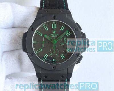 Swiss 7750 Replica Hublot Big Bang Black & Green Dial Watch 44mm